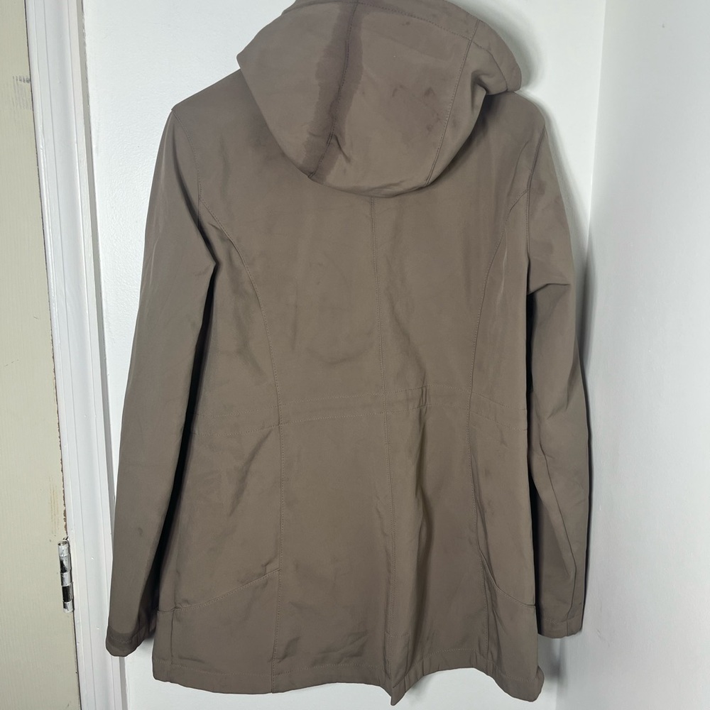 Free Country Women’s Hooded Softshell Jacket Fleece Lined Taupe Medium - Picture 6 of 11